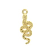 Breloque serpent en zamac 24x8.5 mm - Doré à l'or fin x1