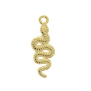 Breloque serpent en zamac 24x8.5 mm - Doré à l'or fin x1