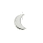 Perle en métal demi-lune 11.5x8 mm - Placage Argent fin vieilli x1
