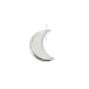 Perle en métal demi-lune 11.5x8 mm - Placage Argent fin vieilli x1