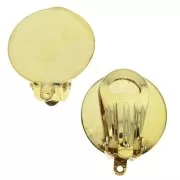 Clips d'oreilles plateau 18 mm pour oreilles non percées - Doré à l'or fin x2