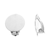 Clips d'oreilles plateau 18 mm pour oreilles non percées - Placage argent finx2|raw }}