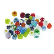 Assortiment de millefiori Murano 4/5 mm Transparent x 50g|raw }}