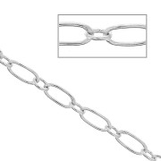 Chaîne maille fantaisie ovale alternée (1x1) 3 mm - Argenté x1m|raw }}