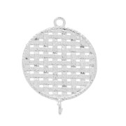 Intercalaire rond 2 anneaux effet cannage 27x20 mm - Rhodié x1|raw }}