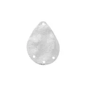 Intercalaire chandelier goutte froissé 3 trous 20x14 mm - Rhodié x1