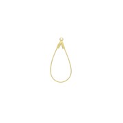 Supports boucles d'oreilles gouttes 31x15 mm - Doré à l'or fin x2