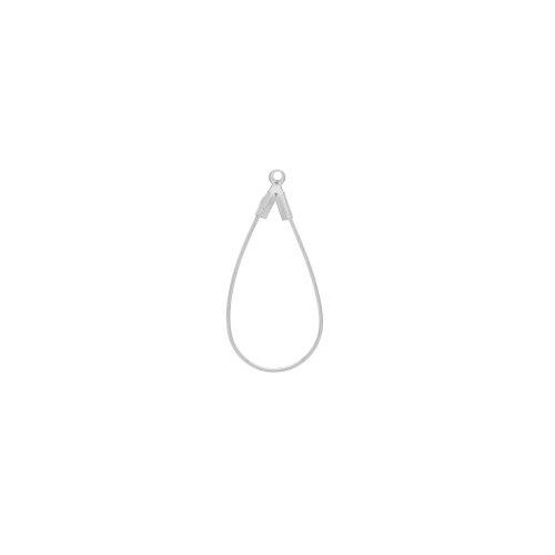 Supports boucles d'oreilles gouttes 31x15 mm - Rhodié x2