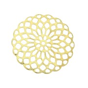 Estampe pendentif forme rosace 25 mm - Argent 925 Doré à l'or fin x1|raw }}