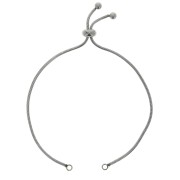 Bracelet réglable pour intercalaire - maille serpentine - Acier Inox x22 cm