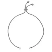 Bracelet réglable pour intercalaire - maille serpentine - Acier Inox x22 cm