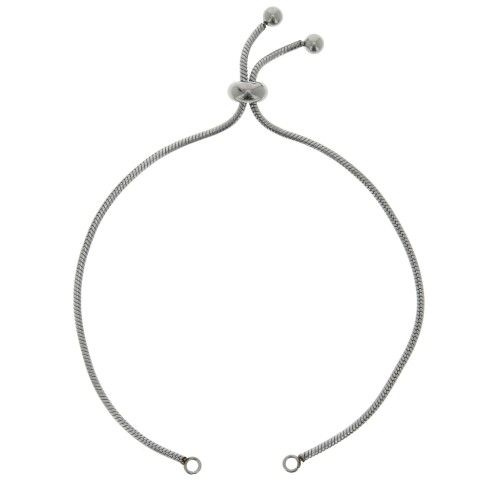 Bracelet réglable pour intercalaire - maille serpentine - Acier Inox 304 x22 cm