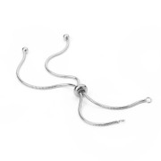 Bracelet réglable pour intercalaire - maille serpentine - Acier Inox 304 x22 cm