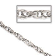 Chaîne maille corde 8x5.6 mm argenté vieilli x1m|raw }}