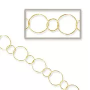 Chaîne maille Fantaisie 23 et 16 mm Doré à l'or fin x1m