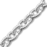 Chaîne en aluminium maille forçat strié 10x8 mm rhodié x1m|raw }}
