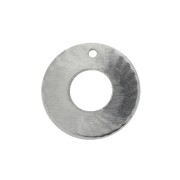 Breloque cercle ajouré strié 15 mm en Acier inoxydable x1