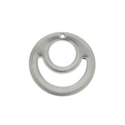 Breloque ronde ajourée forme demi-lune et cercle 15 mm en Acier inoxydable x1