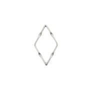 Intercalaire losange travaillé 23x13 mm en zamac - Placage Argent fin vieilli x1|raw }}