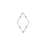 Intercalaire losange travaillé 23x13 mm en zamac - Placage Argent fin vieilli x1