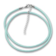 Tour de cou soie 3 mm aquamarine x1