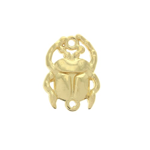 Intercalaire 2 anneaux scarabée en zamac 20x15 mm - Doré à l'or fin x1