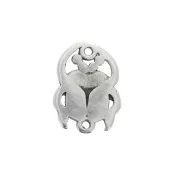 Intercalaire 2 anneaux scarabée en zamac 20x15 mm - Placage Argent fin vieilli x1