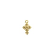 Mini breloque croix en zamac 10x6 mm - Doré à l'or fin x1|raw }}