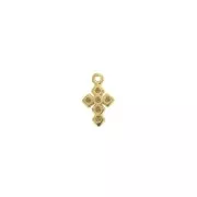 Mini breloque croix en zamac 10x6 mm - Doré à l'or fin x1