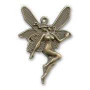 Pendentif fée 42 mm bronze x1