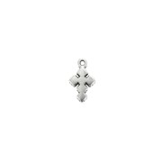 Mini breloque croix en zamac 10x6 mm - Placage Argent fin vieilli x1