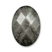Cabochon facetté en résine 18x13 mm Grey|raw }}