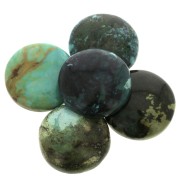 Cabochon rond 25 mm Turquoise naturelle x1