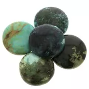 Cabochon rond 25 mm Turquoise naturelle x1