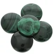 Cabochon rond 25 mm en pierre gemme - Malachite x1