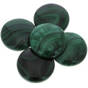 Cabochon rond 30 mm en pierre gemme - Malachite x1