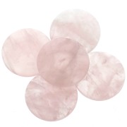 Cabochon rond 25 mm Quartz rose x1