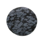 Cabochon rond 25 mm Obsidienne Mouchetée x1