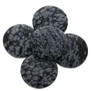 Cabochon rond 25 mm Obsidienne Mouchetée x1