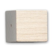 Perle géométrique carrée forme cube à facettes bois brut naturel 20 mm x 1