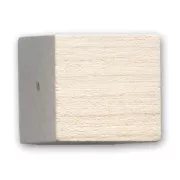 Perle géométrique carrée forme cube à facettes bois brut naturel 20 mm x 1