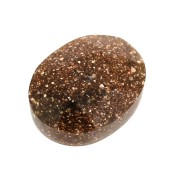 Cabochon ovale facetté 8x6 mm Gold Stone - Imitation Pierre de soleil x1|raw }}