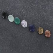 Cabochon ovale facetté 8x6 mm Quartz rose x1