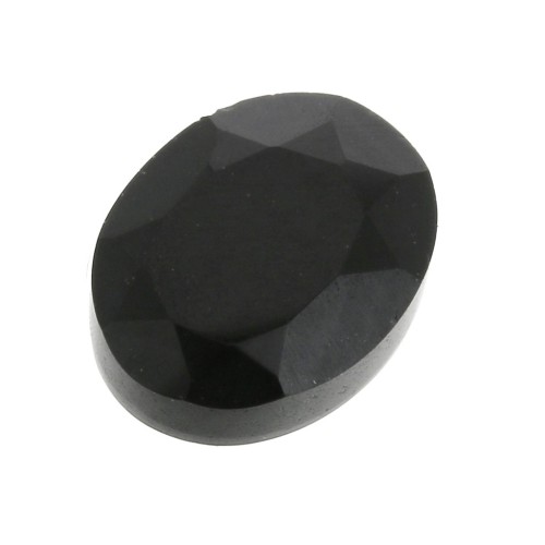 Cabochon ovale facetté 8x6 mm Black Onyx x1