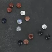 Cabochon rond facetté 6 mm Sodalite x1