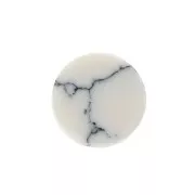 Cabochon plat rond - palet - 6 mm en pierre gemme - Howlite x1