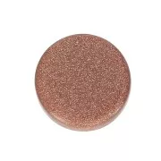 Cabochon plat rond 8 mm en pierre gemme Gold Stone - Imitation Pierre de soleil x1