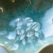 Perle ronde 12 mm pierre gemme Cristal de Roche x1