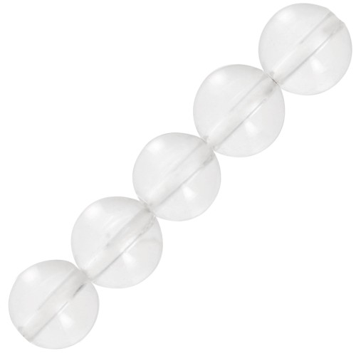 Perles rondes 10 mm pierre gemme Cristal de Roche x5