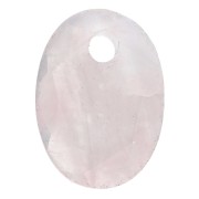 Pendentif facetté ovale 14x10 mm en pierre gemme - Quartz rose x1|raw }}